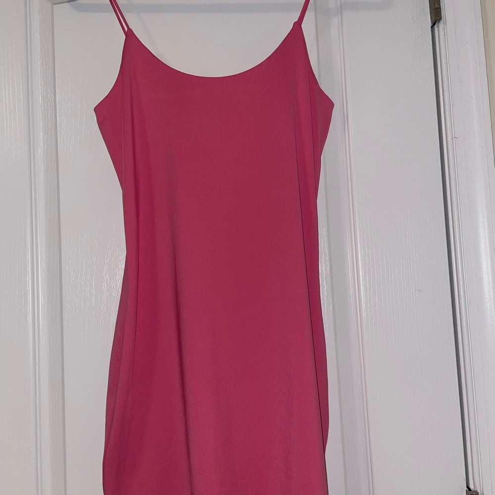 Charlotte Russe Hot Pink Satin Mini Slip Dress